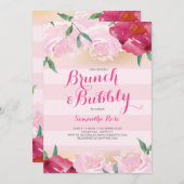 Invitation de Fête de la mariée, brunch et fleurs (Devant / Derrière)