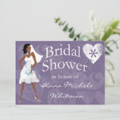 Invitation de Fête de la mariée d'Afro-américain (Debout devant)