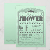 Invitation de Fête de la mariée d'art déco - style (Devant / Derrière)