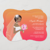 Invitation de Fête de la mariée de beauté de bois (Devant / Derrière)