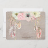 Invitation de Fête de la mariée de Boho, (Dos)