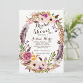 Invitation de Fête de la mariée de Boho (Debout devant)