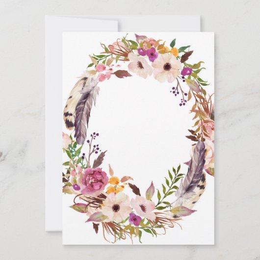 Invitation de Fête de la mariée de Boho (Dos)