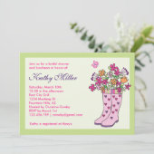 Invitation de Fête de la mariée de bottes de pluie (Debout devant)
