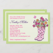 Invitation de Fête de la mariée de bottes de pluie (Devant / Derrière)