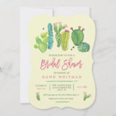 Invitation de Fête de la mariée de cactus de Boho (Devant)