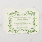 Invitation de Fête de la mariée de cadre de lierre (Devant / Derrière)