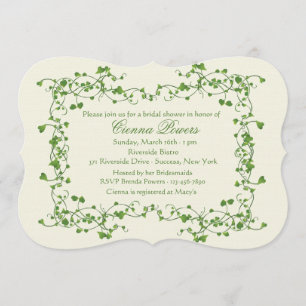 Invitation de Fête de la mariée de cadre de lierre