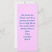 Invitation de Fête de la mariée de château (Dos)