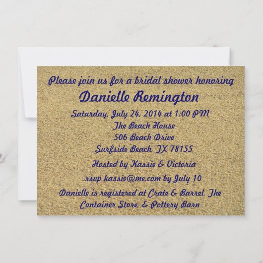 Invitation de Fête de la mariée de couples (Dos)