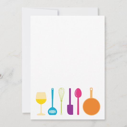 Invitation de Fête de la mariée de cuisine (Dos)