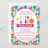 Invitation de Fête de la mariée de cuisine (Devant / Derrière)