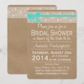 Invitation de Fête de la mariée de dentelle de (Devant / Derrière)