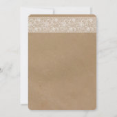 Invitation de Fête de la mariée de dentelle de (Dos)