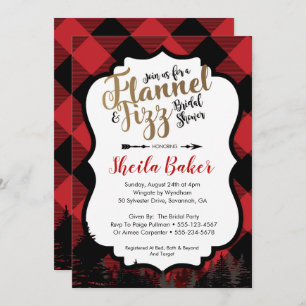 Invitation de Fête de la mariée de flanelle