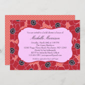 Invitation de Fête de la mariée de fleur de pavot (Devant / Derrière)