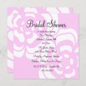 Invitation de Fête de la mariée de fleur rose et (Devant / Derrière)