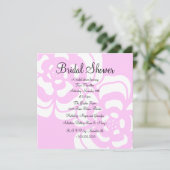 Invitation de Fête de la mariée de fleur rose et (Debout devant)