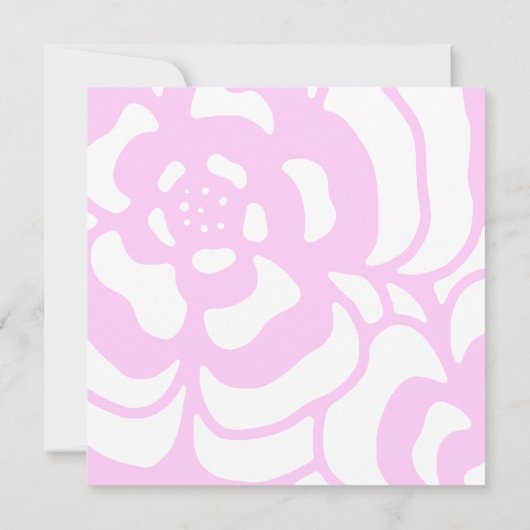 Invitation de Fête de la mariée de fleur rose et (Dos)