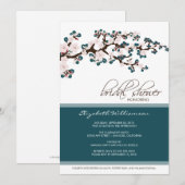 Invitation de Fête de la mariée de fleurs de (Devant / Derrière)