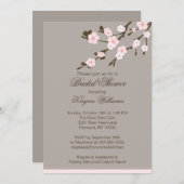 Invitation de Fête de la mariée de fleurs de (Devant / Derrière)