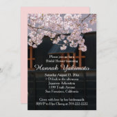 Invitation de Fête de la mariée de fleurs de (Devant / Derrière)