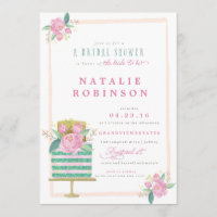 Invitation de Fête de la mariée de gâteau de