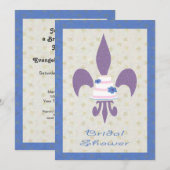 Invitation de Fête de la mariée de gâteau de (Devant / Derrière)