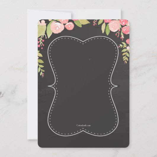 Invitation de Fête de la mariée de goûter (Dos)