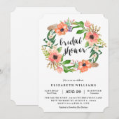 Invitation de Fête de la mariée de guirlande de (Devant / Derrière)