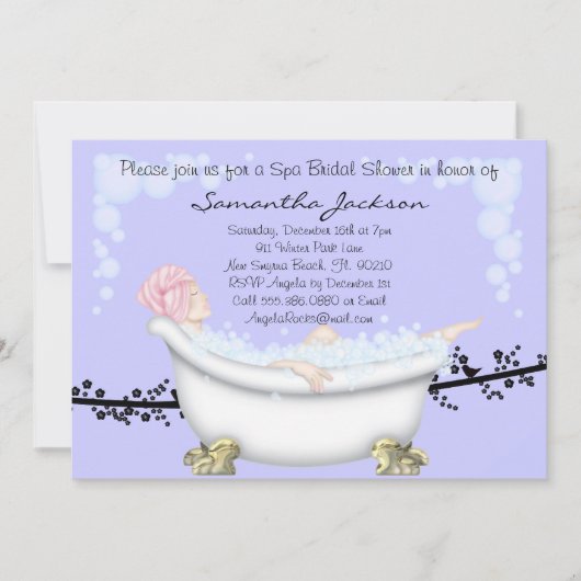 Invitation de Fête de la mariée de jeune mariée de (Devant)