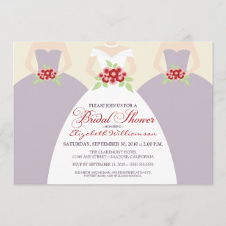 Invitation de Fête de la mariée de jeune mariée et