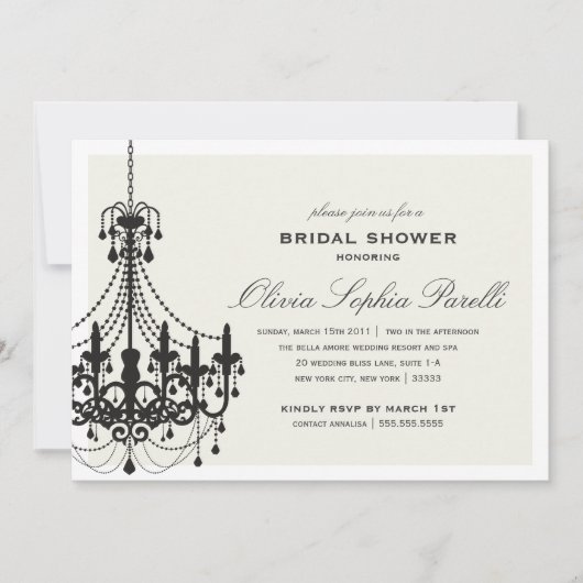 INVITATION DE FÊTE DE LA MARIÉE DE L'ÉLÉGANCE (Devant)