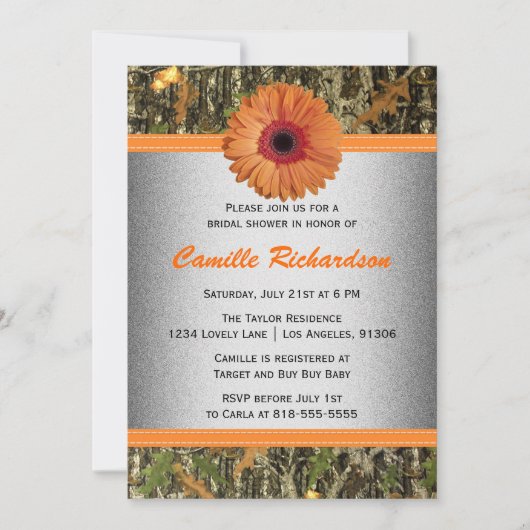 Invitation de Fête de la mariée de marguerite (Devant)