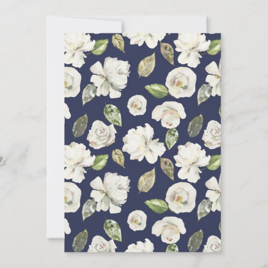 Invitation de Fête de la mariée de marine et de (Dos)