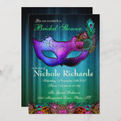 Invitation de Fête de la mariée de mascarade de (Devant / Derrière)