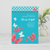 Invitation de Fête de la mariée de papillons (Debout devant)
