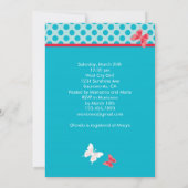 Invitation de Fête de la mariée de papillons (Dos)