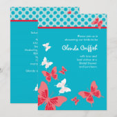 Invitation de Fête de la mariée de papillons (Devant / Derrière)