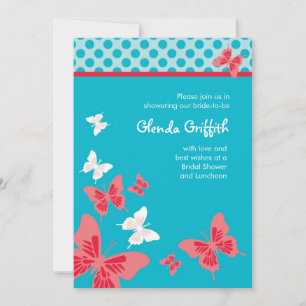 Invitation de Fête de la mariée de papillons