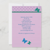 Invitation de Fête de la mariée de papillons (Dos)