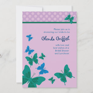Invitation de Fête de la mariée de papillons