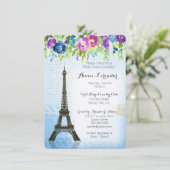 Invitation de Fête de la mariée de Paris de fleur (Debout devant)
