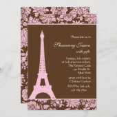 Invitation de Fête de la mariée de Paris et de (Devant / Derrière)