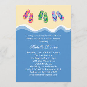 Invitation de Fête de la mariée de plage de