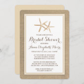 Invitation de Fête de la mariée de plage de toile (Devant / Derrière)