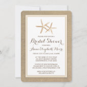 Invitation de Fête de la mariée de plage de toile (Devant)