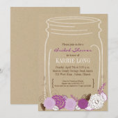 Invitation de Fête de la mariée de pot de maçon (Devant / Derrière)
