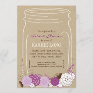 Invitation de Fête de la mariée de pot de maçon