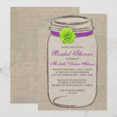 Invitation de Fête de la mariée de pot de maçon de (Devant / Derrière)